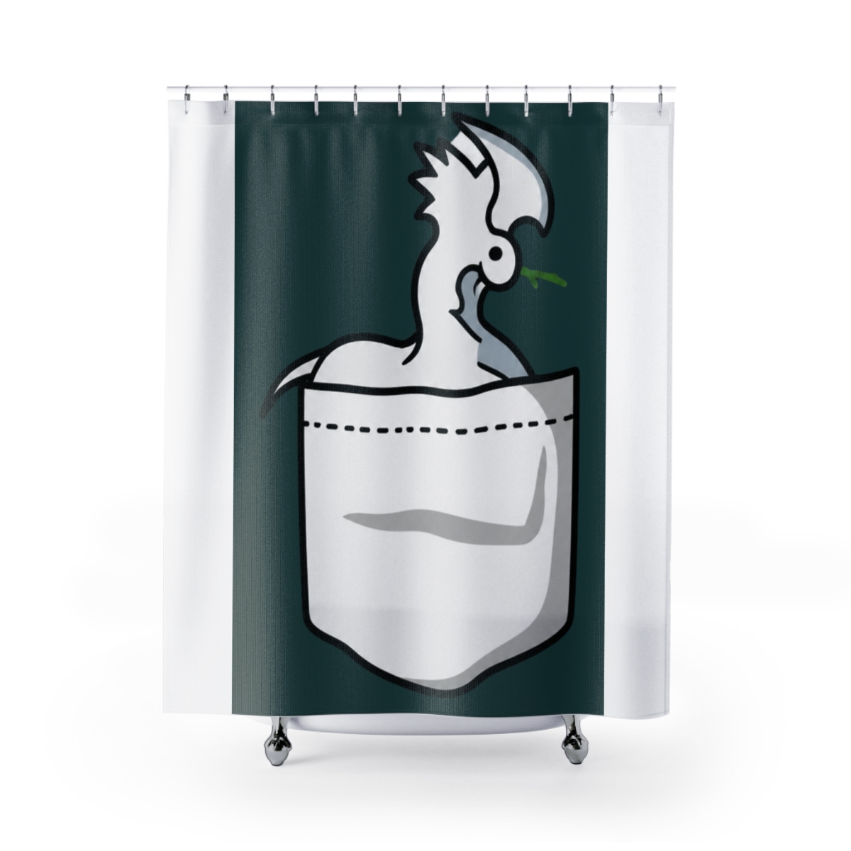 Rimworld Gaming Pocket Tee Thrumbo Chewing Pine Tree Branch Funny Meme Indie Online Video Game Hd Hi Shower Curtain