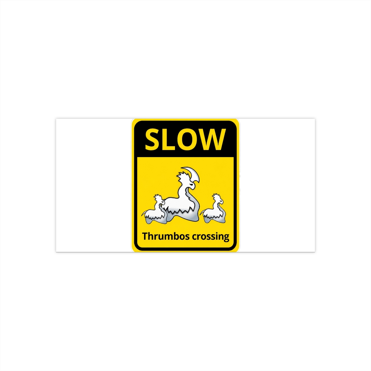 Rimworld Thrumbos Crossing Warning Sign Vinyl Sticker Waterproof Bumper Sticker Laptop Window 5"