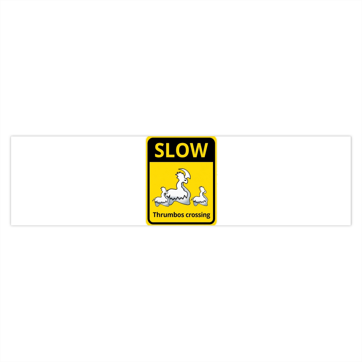 Rimworld Thrumbos Crossing Warning Sign Vinyl Sticker Waterproof Bumper Sticker Laptop Window 5"
